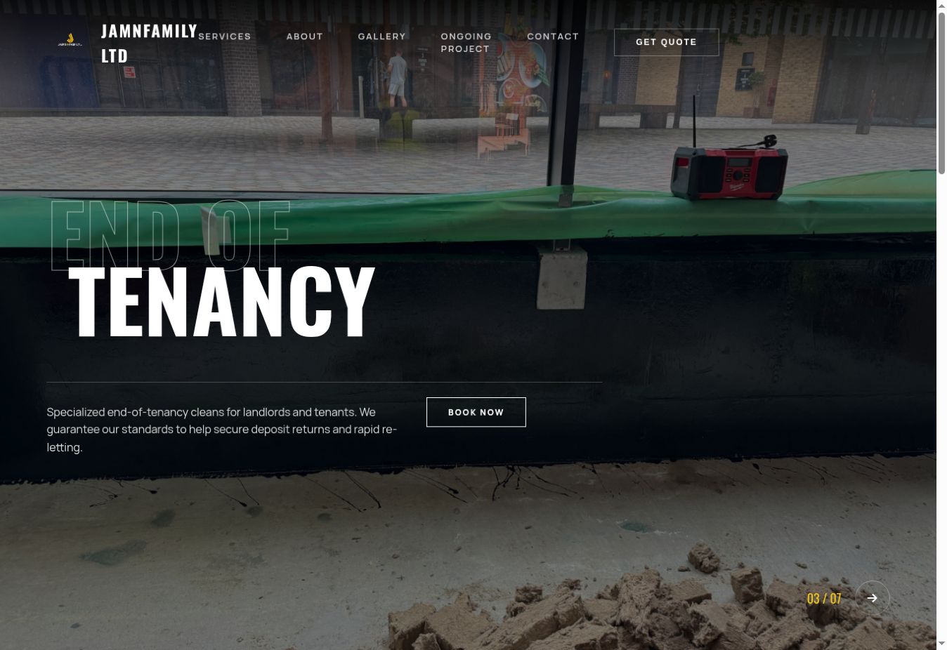 Public website preview of Jams & Family